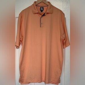FootJoy Performance Golf Polo Men’s XL Peach 🍑 Herringbone Pattern (NWOT)